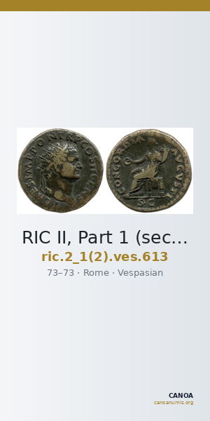 RIC II, Part 1 (second edition) Vespasian 613 — CANOA