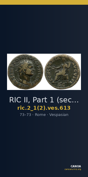 RIC II, Part 1 (second edition) Vespasian 613 — CANOA