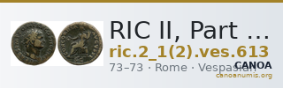 RIC II, Part 1 (second edition) Vespasian 613 — CANOA