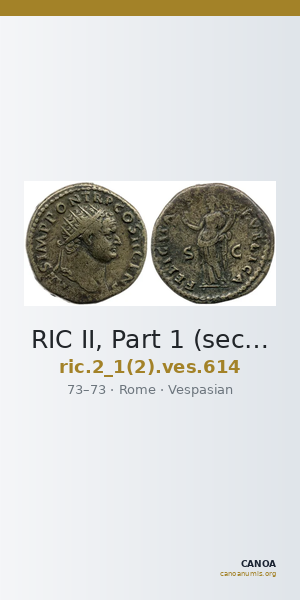RIC II, Part 1 (second edition) Vespasian 614 — CANOA