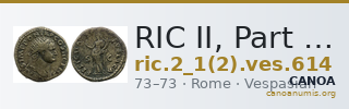 RIC II, Part 1 (second edition) Vespasian 614 — CANOA