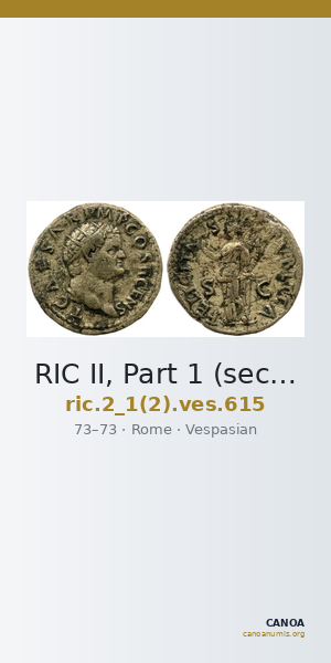 RIC II, Part 1 (second edition) Vespasian 615 — CANOA
