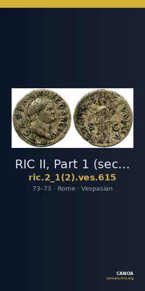 RIC II, Part 1 (second edition) Vespasian 615 — CANOA