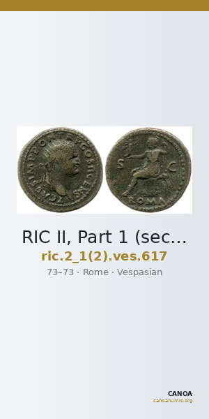 RIC II, Part 1 (second edition) Vespasian 617 — CANOA