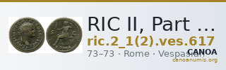RIC II, Part 1 (second edition) Vespasian 617 — CANOA