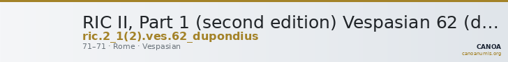 RIC II, Part 1 (second edition) Vespasian 62 (dupondius) — CANOA