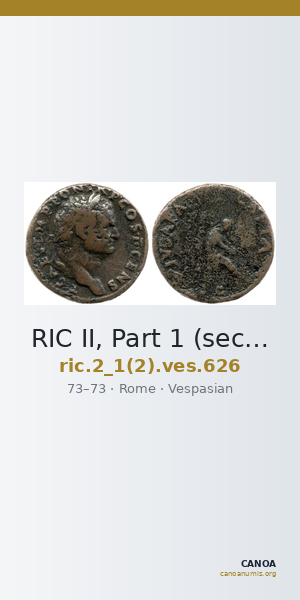 RIC II, Part 1 (second edition) Vespasian 626 — CANOA