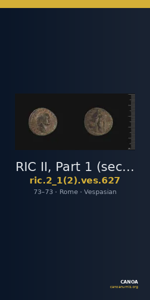 RIC II, Part 1 (second edition) Vespasian 627 — CANOA