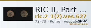 RIC II, Part 1 (second edition) Vespasian 627 — CANOA