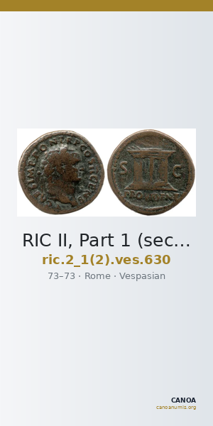 RIC II, Part 1 (second edition) Vespasian 630 — CANOA