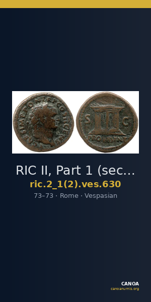 RIC II, Part 1 (second edition) Vespasian 630 — CANOA