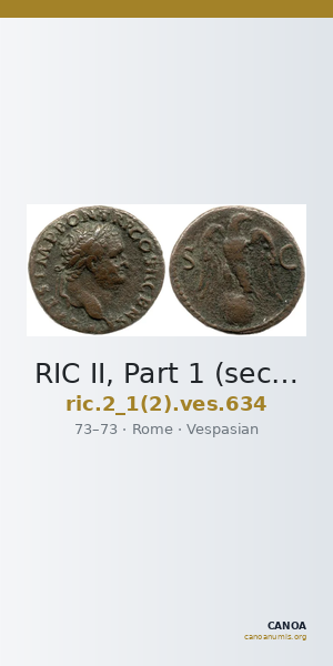 RIC II, Part 1 (second edition) Vespasian 634 — CANOA