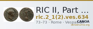 RIC II, Part 1 (second edition) Vespasian 634 — CANOA