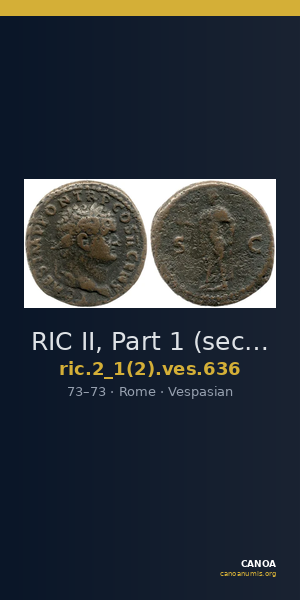 RIC II, Part 1 (second edition) Vespasian 636 — CANOA