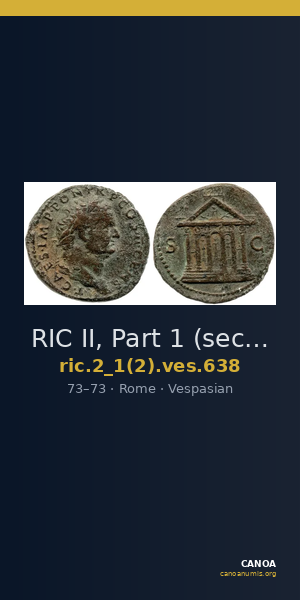 RIC II, Part 1 (second edition) Vespasian 638 — CANOA