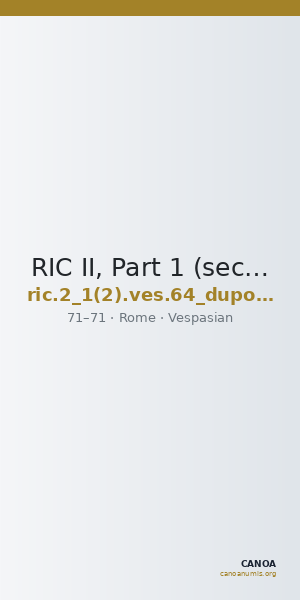 RIC II, Part 1 (second edition) Vespasian 64 (dupondius) — CANOA