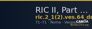 RIC II, Part 1 (second edition) Vespasian 64 (dupondius) — CANOA