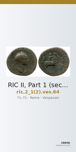 RIC II, Part 1 (second edition) Vespasian 64 — CANOA