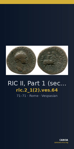 RIC II, Part 1 (second edition) Vespasian 64 — CANOA