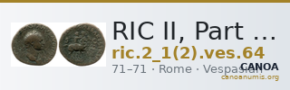 RIC II, Part 1 (second edition) Vespasian 64 — CANOA