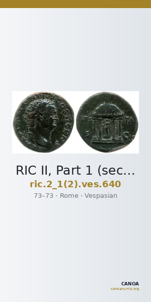 RIC II, Part 1 (second edition) Vespasian 640 — CANOA