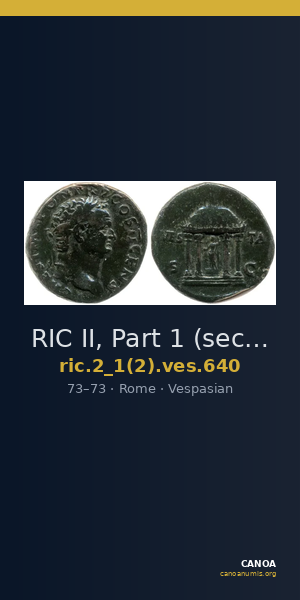 RIC II, Part 1 (second edition) Vespasian 640 — CANOA