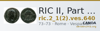 RIC II, Part 1 (second edition) Vespasian 640 — CANOA