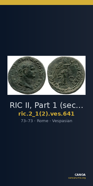 RIC II, Part 1 (second edition) Vespasian 641 — CANOA