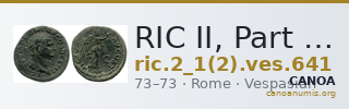 RIC II, Part 1 (second edition) Vespasian 641 — CANOA