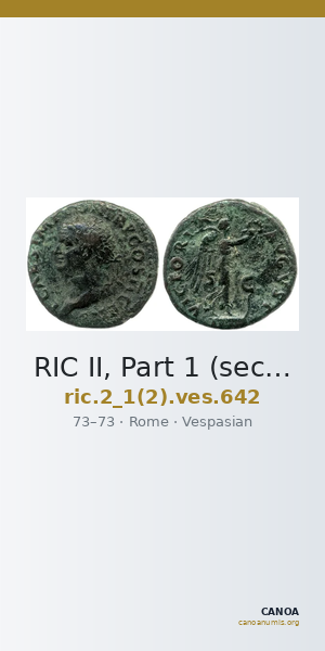 RIC II, Part 1 (second edition) Vespasian 642 — CANOA