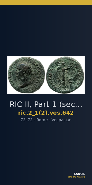 RIC II, Part 1 (second edition) Vespasian 642 — CANOA