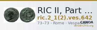 RIC II, Part 1 (second edition) Vespasian 642 — CANOA