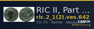 RIC II, Part 1 (second edition) Vespasian 642 — CANOA