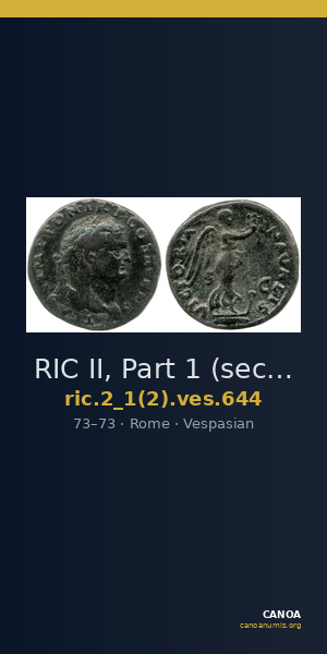 RIC II, Part 1 (second edition) Vespasian 644 — CANOA