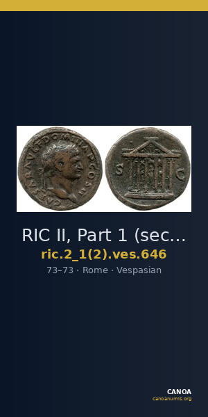 RIC II, Part 1 (second edition) Vespasian 646 — CANOA