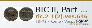 RIC II, Part 1 (second edition) Vespasian 646 — CANOA
