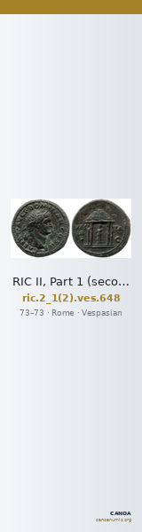 RIC II, Part 1 (second edition) Vespasian 648 — CANOA