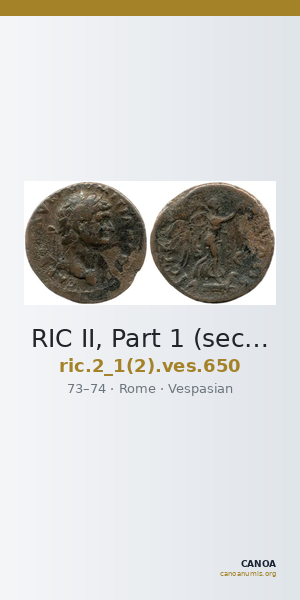 RIC II, Part 1 (second edition) Vespasian 650 — CANOA