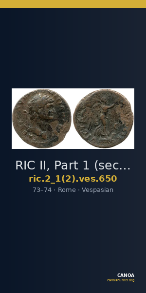 RIC II, Part 1 (second edition) Vespasian 650 — CANOA
