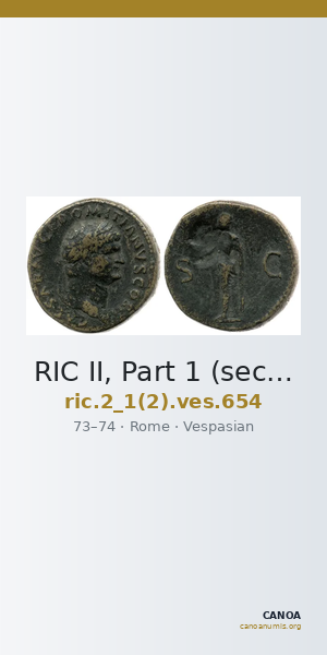 RIC II, Part 1 (second edition) Vespasian 654 — CANOA