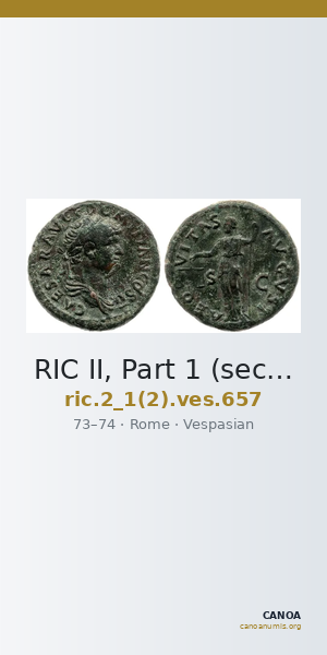 RIC II, Part 1 (second edition) Vespasian 657 — CANOA