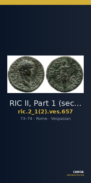 RIC II, Part 1 (second edition) Vespasian 657 — CANOA