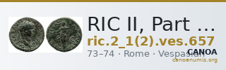 RIC II, Part 1 (second edition) Vespasian 657 — CANOA