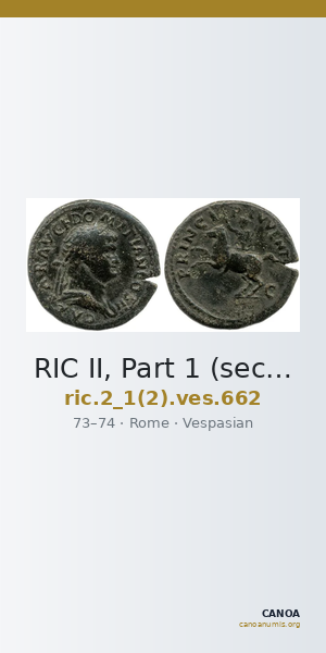 RIC II, Part 1 (second edition) Vespasian 662 — CANOA