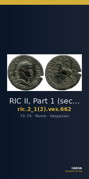 RIC II, Part 1 (second edition) Vespasian 662 — CANOA