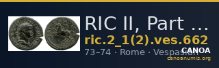 RIC II, Part 1 (second edition) Vespasian 662 — CANOA