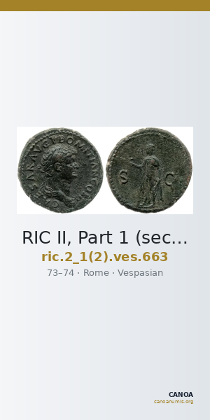 RIC II, Part 1 (second edition) Vespasian 663 — CANOA