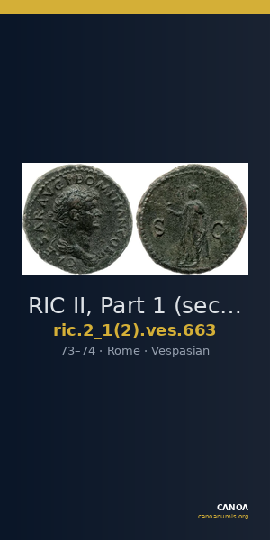 RIC II, Part 1 (second edition) Vespasian 663 — CANOA