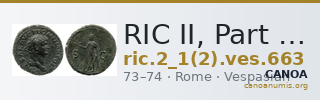 RIC II, Part 1 (second edition) Vespasian 663 — CANOA