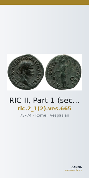 RIC II, Part 1 (second edition) Vespasian 665 — CANOA